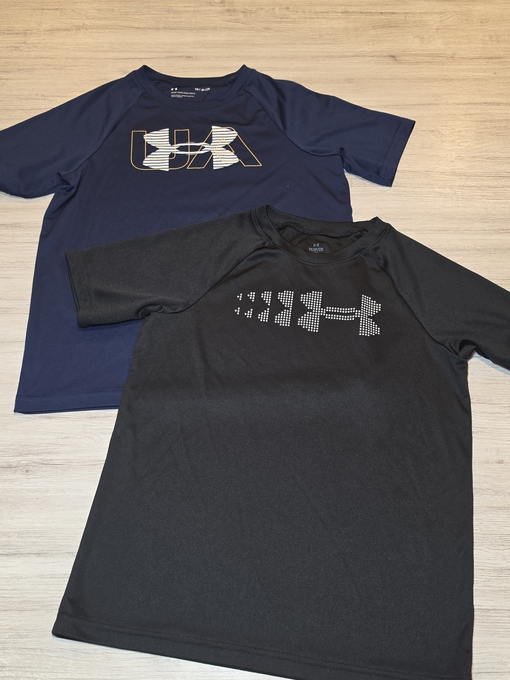 Under Armour Loose Short Sleeve Shirts Youth Black/Navy Two Piece Boys Small A3